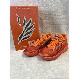 PUMA MELO MB.02 Supernova Fiery Coal/Orange Basketball Shoes 377403-01 GS Size 7